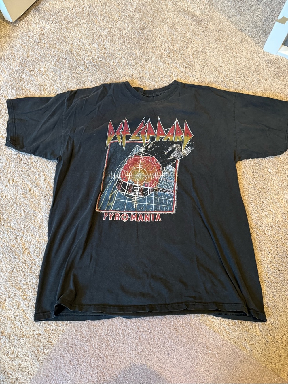Def Leppard Pyromania Vintage Black Band Tee